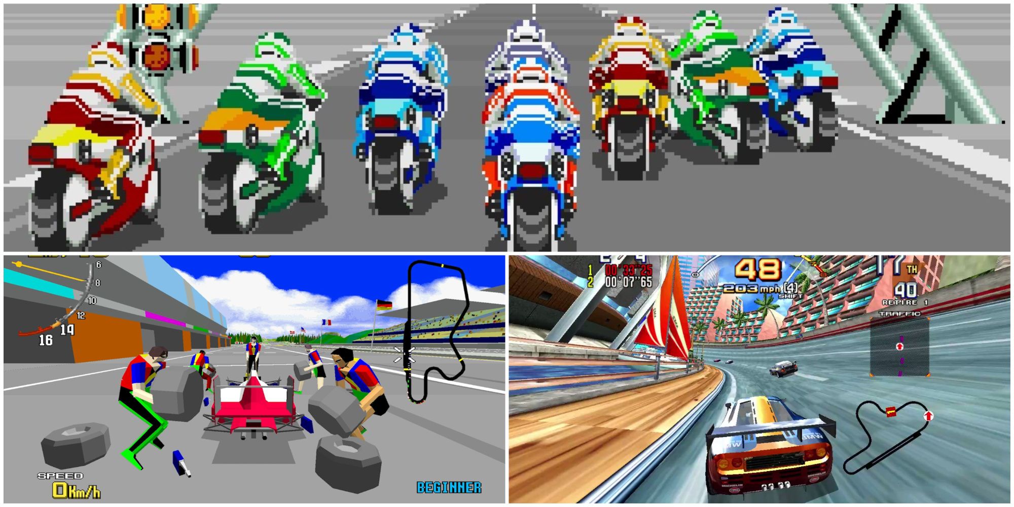 Best Sega Racing Games- Super Hang-On Virtua Racing Scud Race