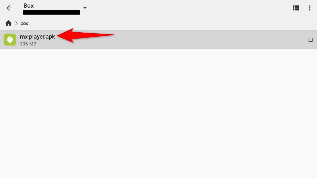 Το MX Player APK επισημασμένο στο Box.