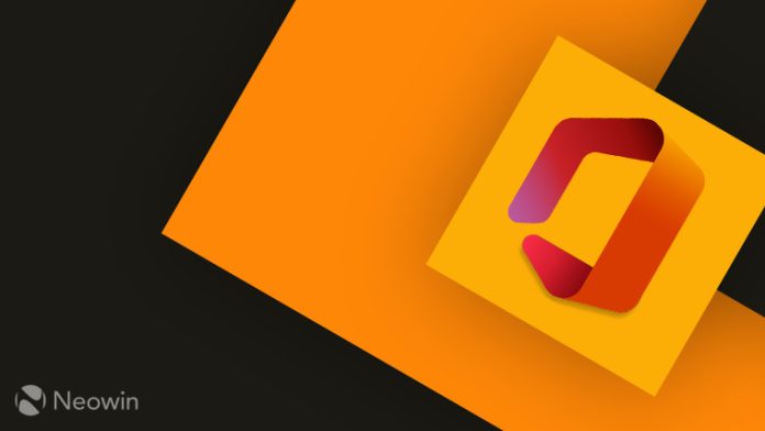 Microsoft Office logo full color on yellow background