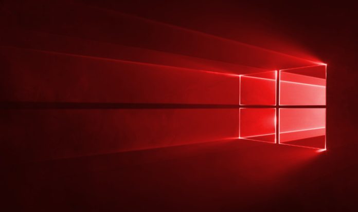 Red Windows 10 wallpaper indicating bugs