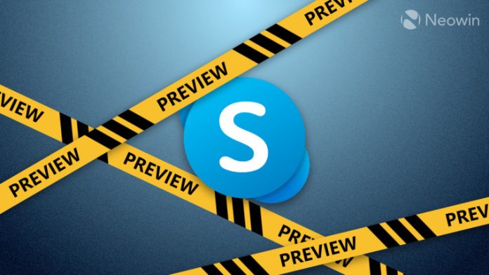 A Skype logo with preview tape all over it