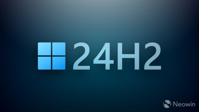 Windows 11 24H2 with a gradient background