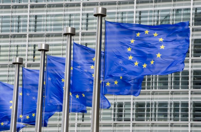 EU flags outside the European Commission