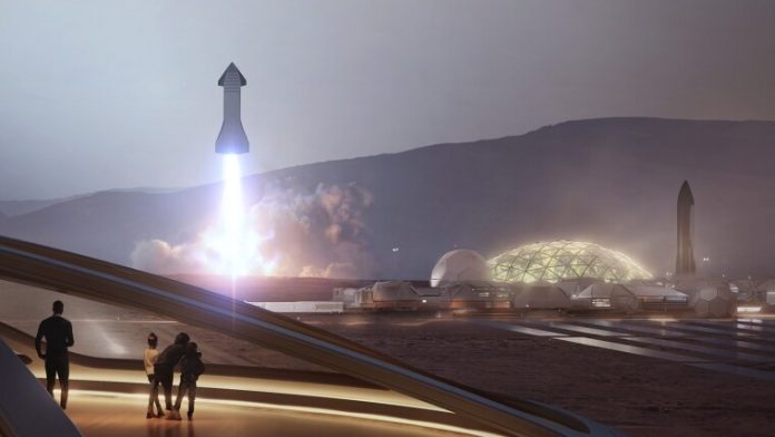 Rendering of SpaceXs Mars colony