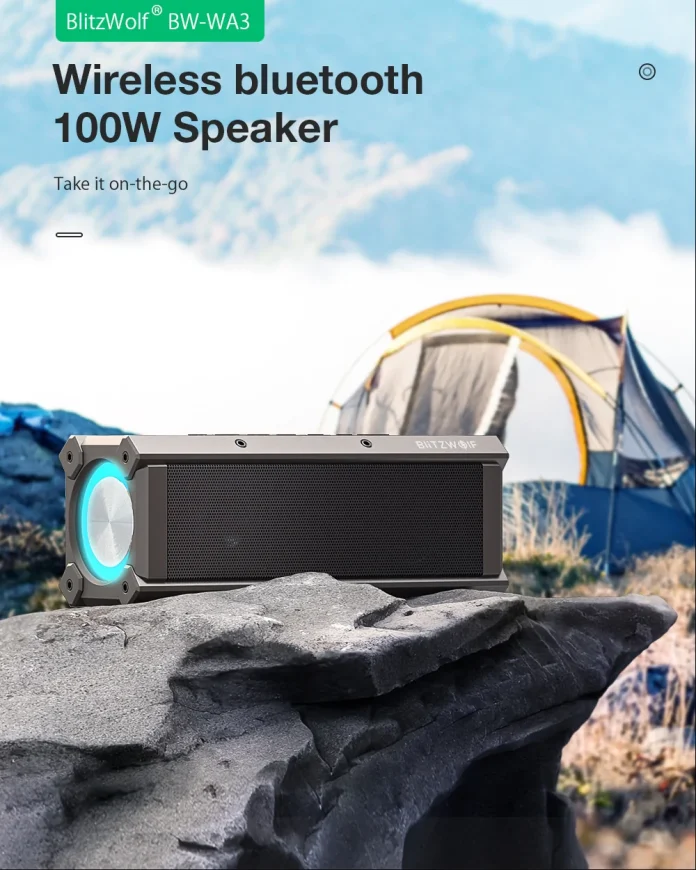 BlitzWolf BW-WA3: Φορητό Bluetooth ηχείο 100W με μπαταρία 5000mAh, True Stereo ήχο και IPX5 Rating με 56.8€!