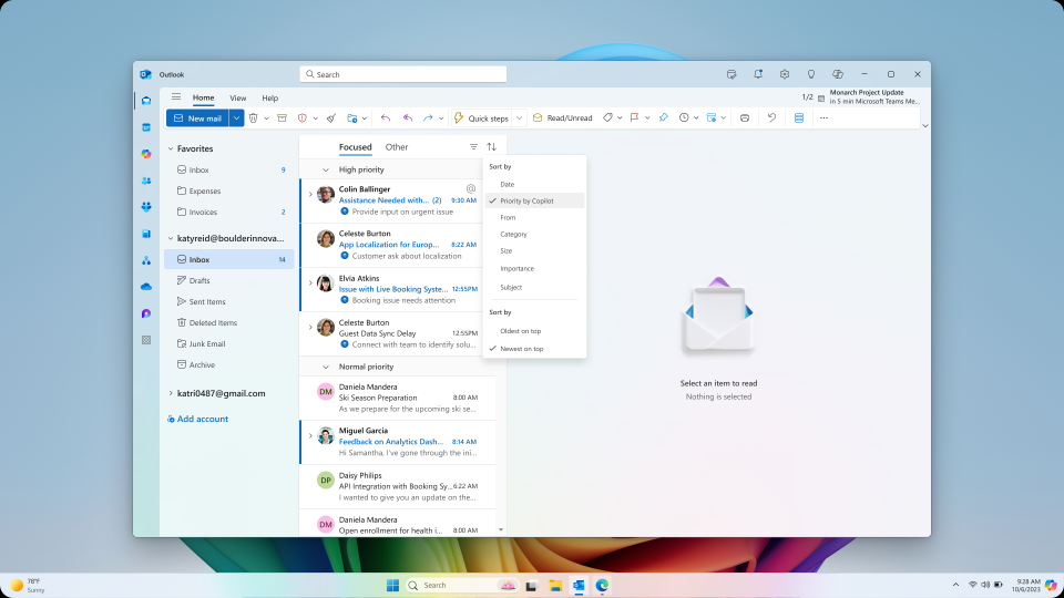 Microsoft Copilot 365: Outlook Prioritize My Inbox