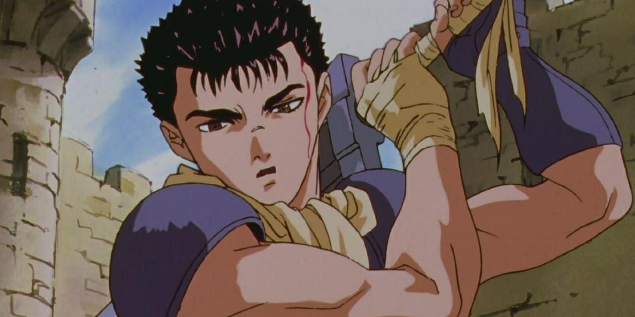 Berserk Guts carrying his sword on his shoulder