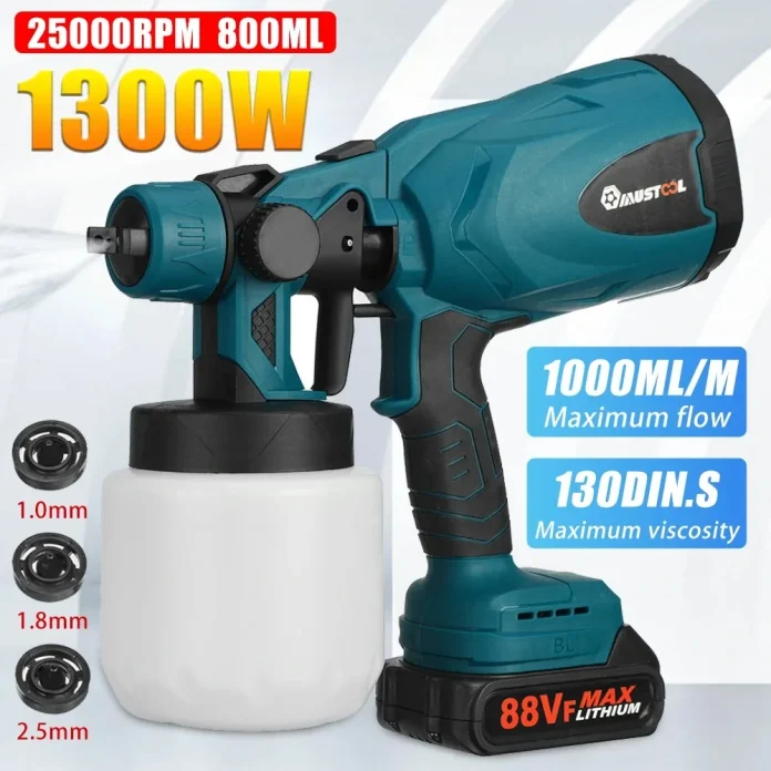 MUSTOOL 1300W 25000RPM Cordless Paint Sprayer