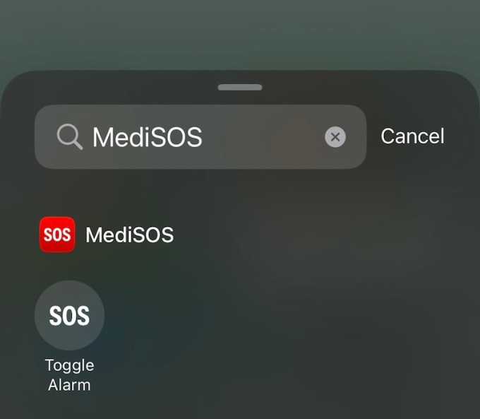 Γραφικό στοιχείο ελέγχου εφαρμογής MediSOS iOS 18