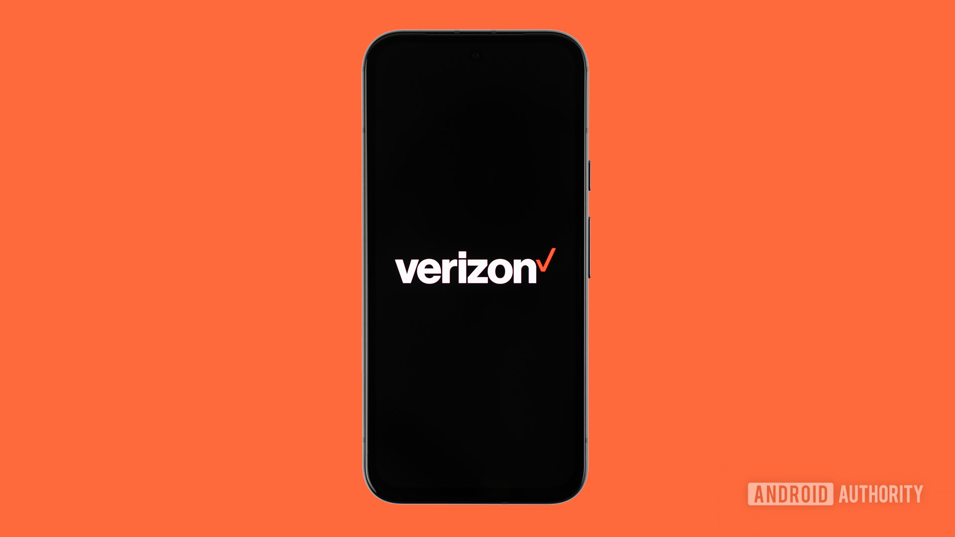 Λογότυπο Verizon Wireless στο smartphone με έγχρωμη φωτογραφία φόντου