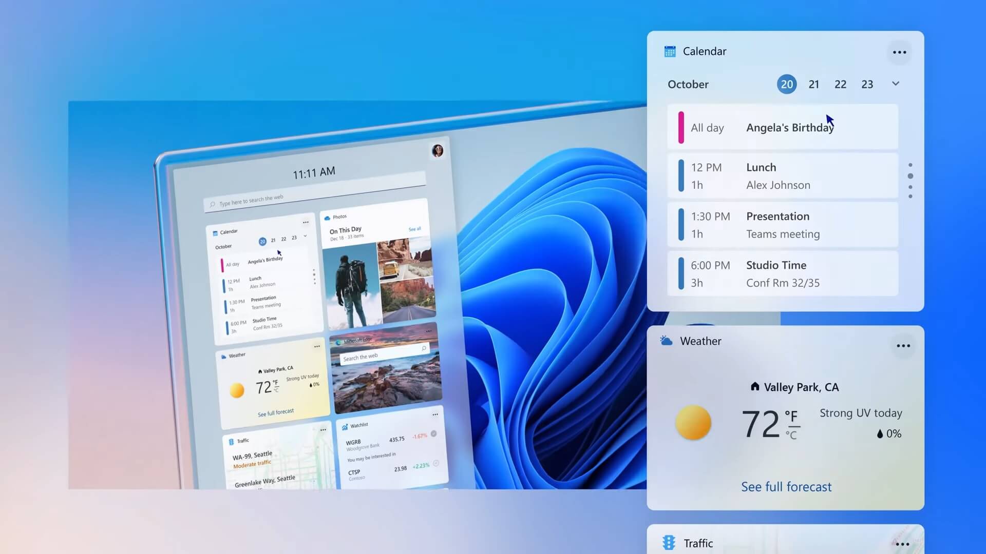 widgets των windows 11