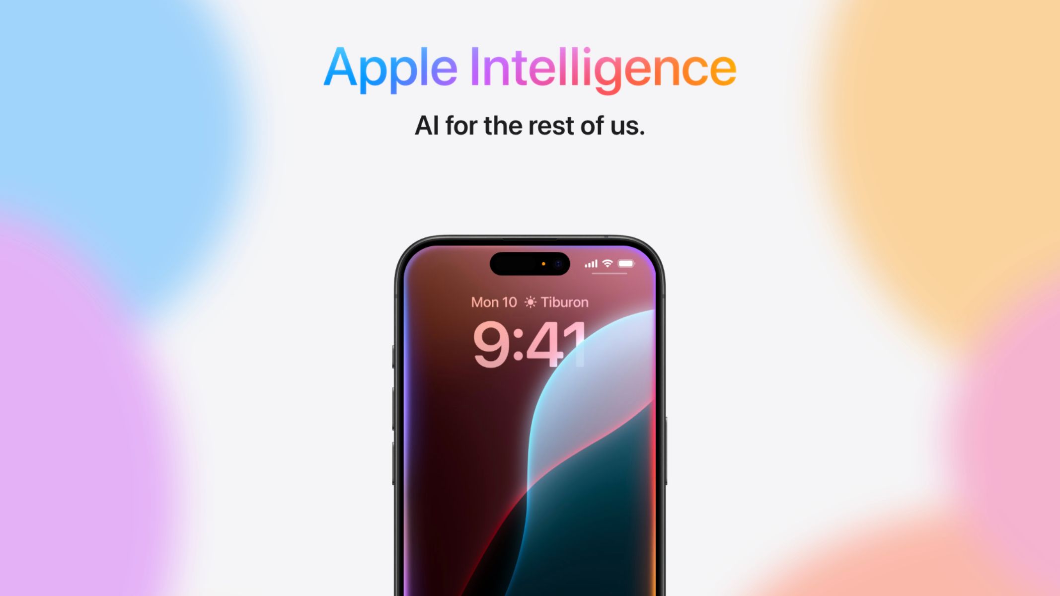 Λογότυπο Apple Intelligence δίπλα σε ένα iPhone.