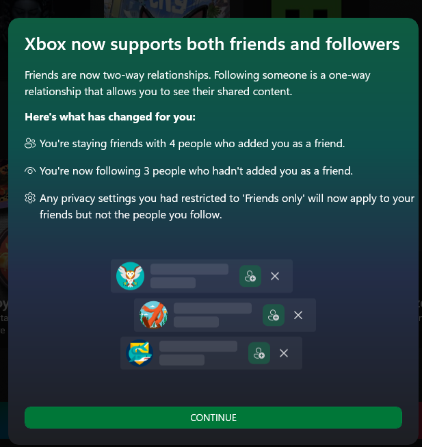 Ενημέρωση Xbox Friends