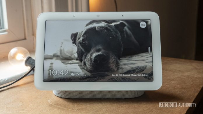 Google's second-generation Nest Hub displaying photo wallpaper.