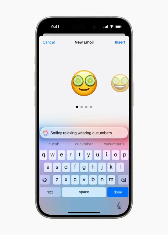 iPhone που δείχνει Apple Intelligence χρησιμοποιώντας Genmoji