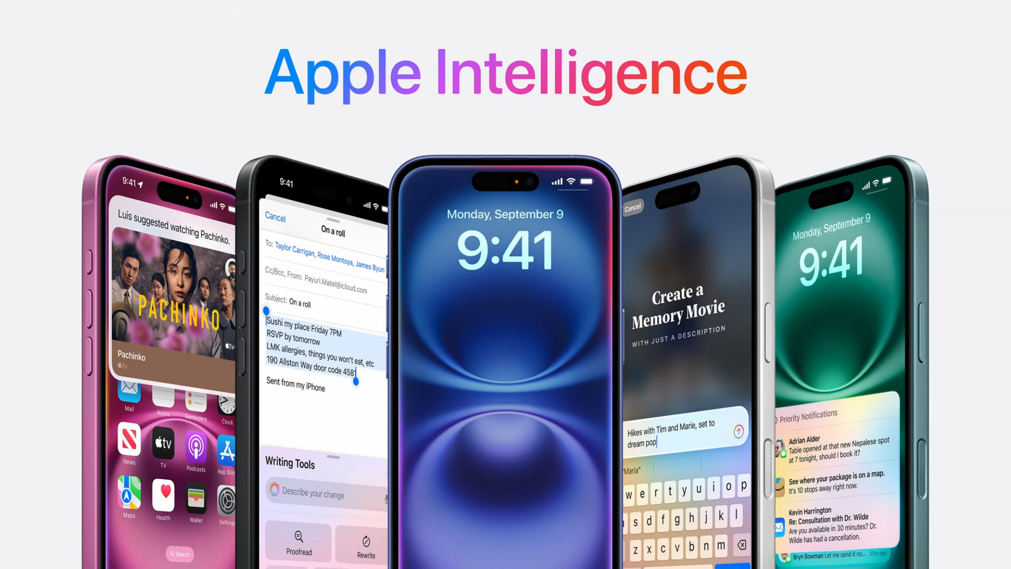 Promo εικόνα της Apple Intelligence από την εκδήλωση Glowtime