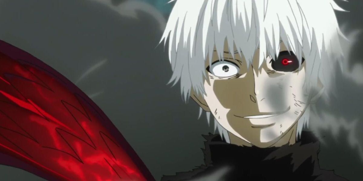 ken kaneki as a ghoul in tokyo ghoul