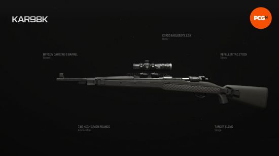 Best MW3 loadouts: a long bolt-action rifle with a small scope.