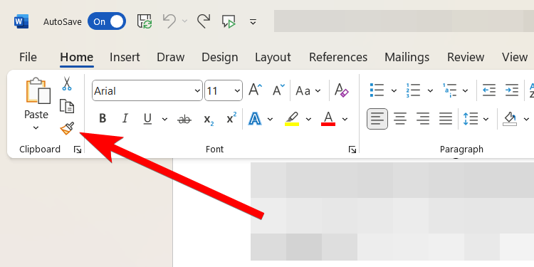 Ο "Format Painter" κουμπί στο Microsoft Word.