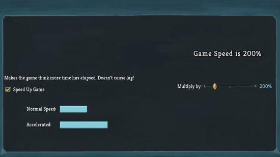 Slay the Spire mods: μια οθόνη μενού που δείχνει ότι επιτρέπει στον χρήστη να αλλάξει την ταχύτητα του παιχνιδιού Slay the Spire.