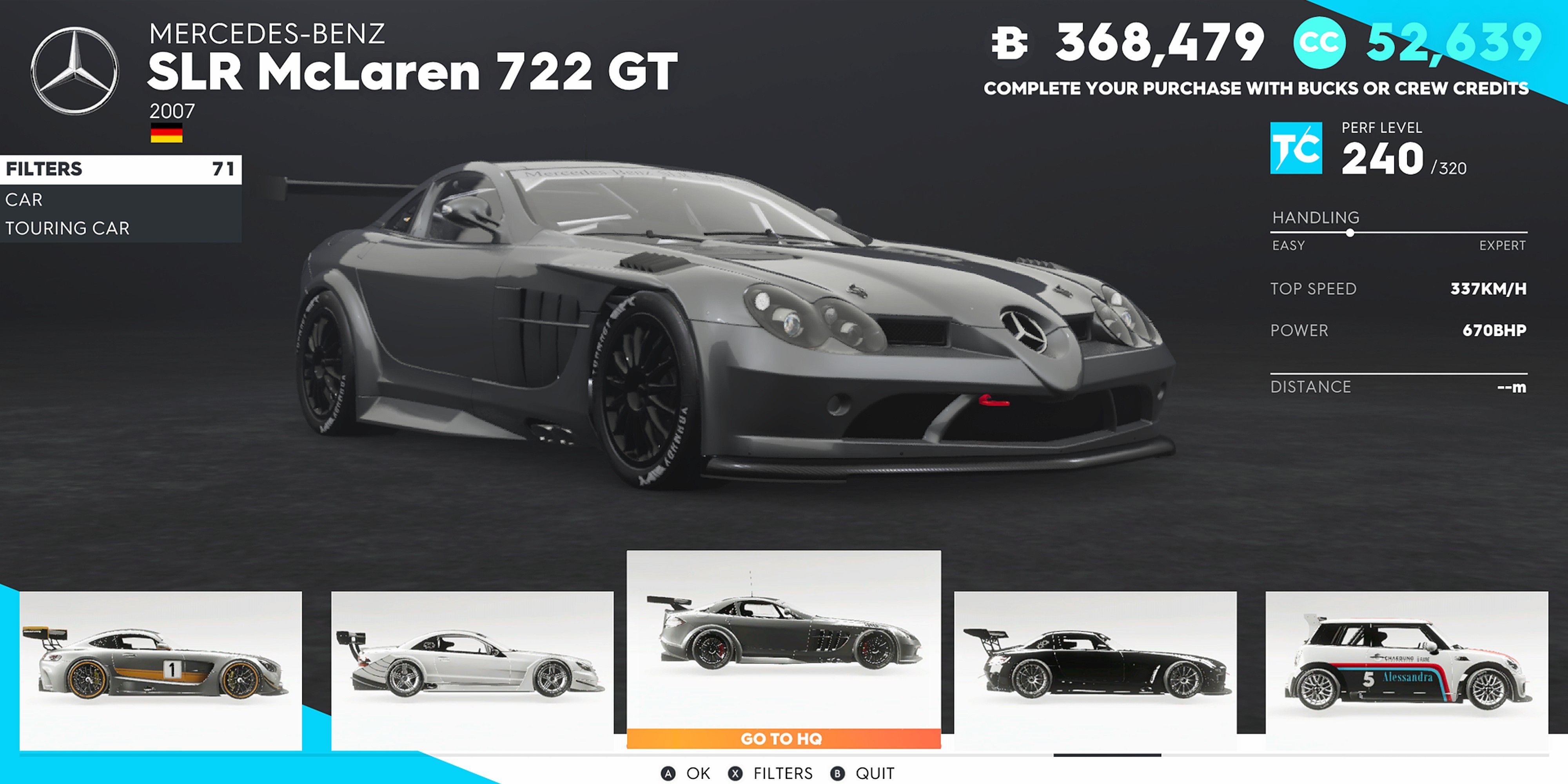 Το Crew 2 Mercedes-Benz SLR Mclaren 722 GT