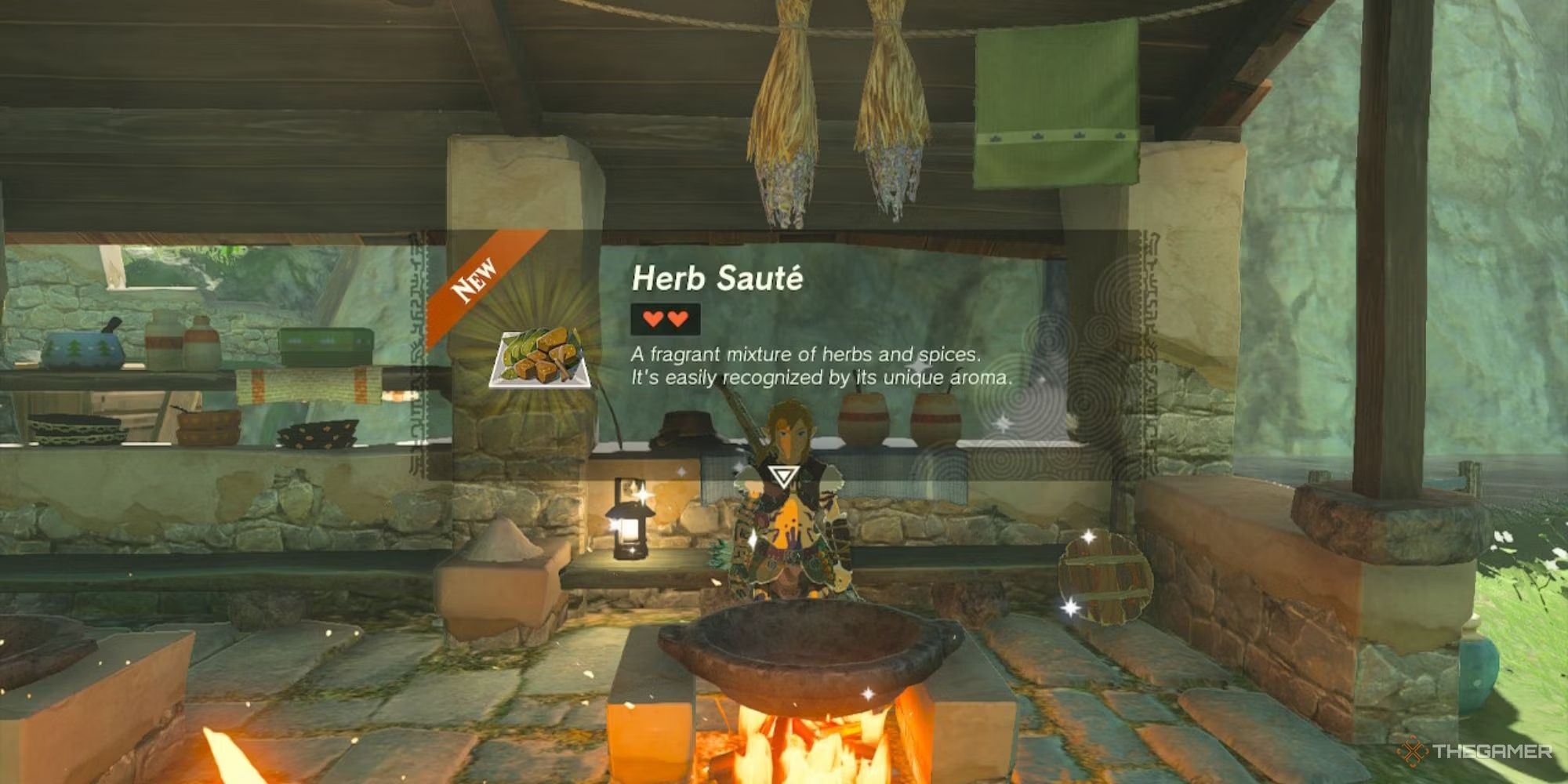 Link after cooking an herb saute