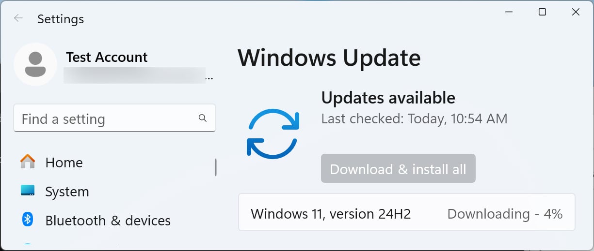 Windows 11 24H2 λήψη στο Windows Update