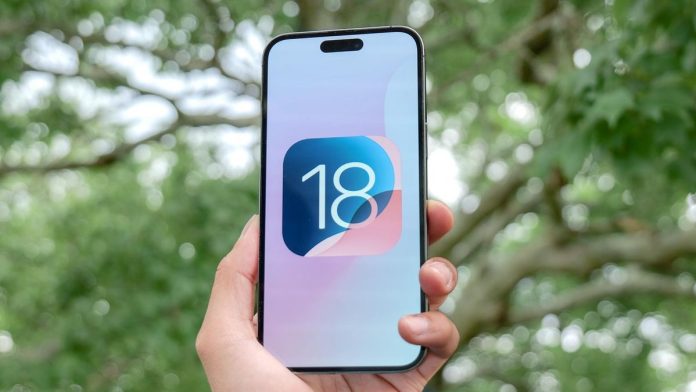 iOS 18 logo show on iPhone.