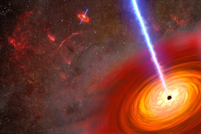 Artist's rendition of two black holes