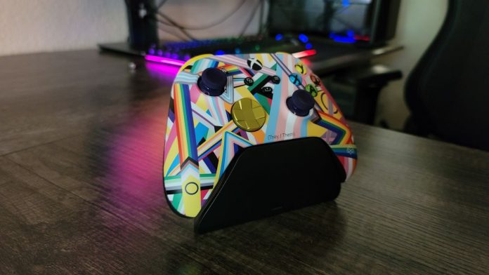 Image of the Xbox Design Lab &quot;Pride&quot; Wireless Controller.