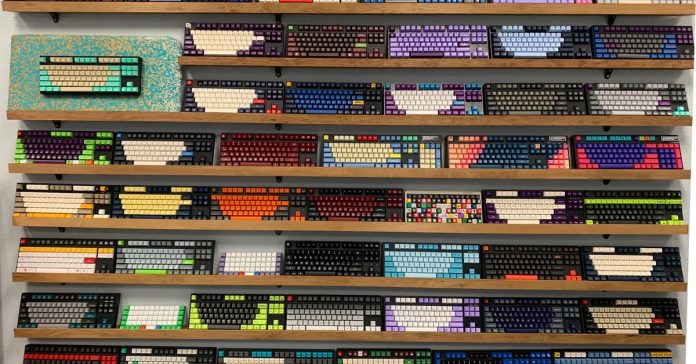 A wall of keyboards.