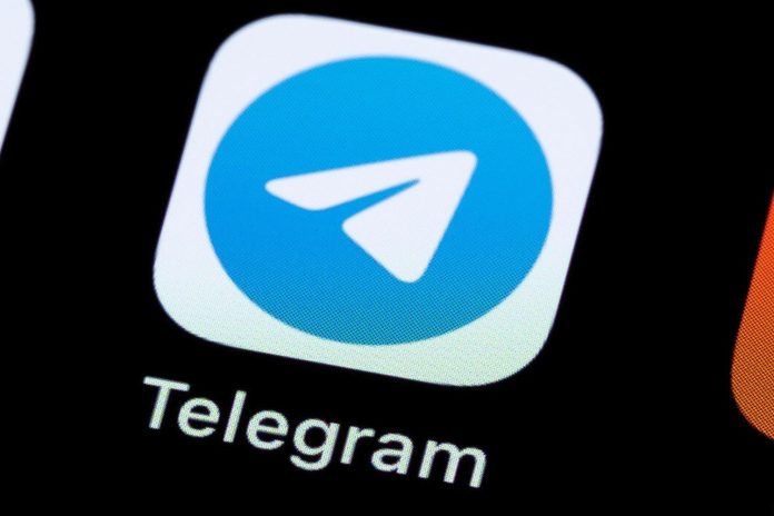 A picture of the Telegram app logo.