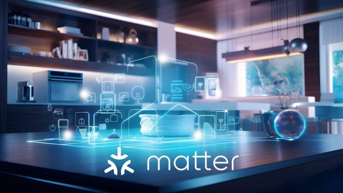 Matter logo with smart home layout