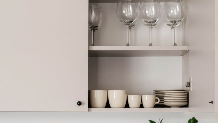 Cabinet with cups and glasses