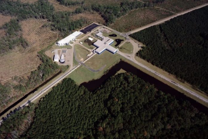 The LIGO facility near Livingston, Louisiana. 