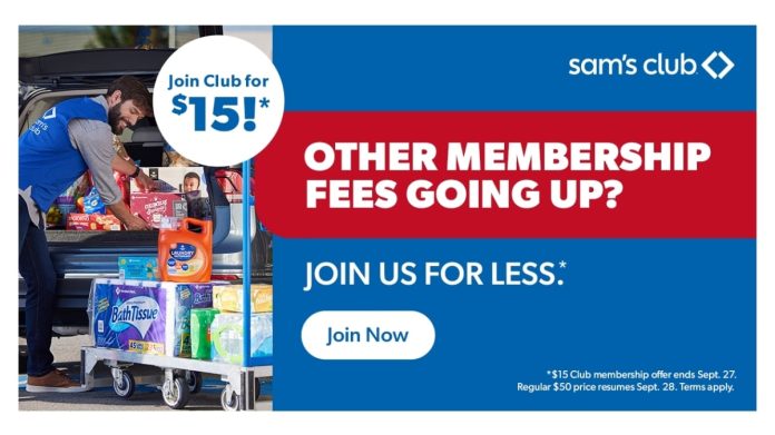 Η ετήσια συνδρομή του Sam's Club με μόλις 15 $ αυτή τη στιγμή
