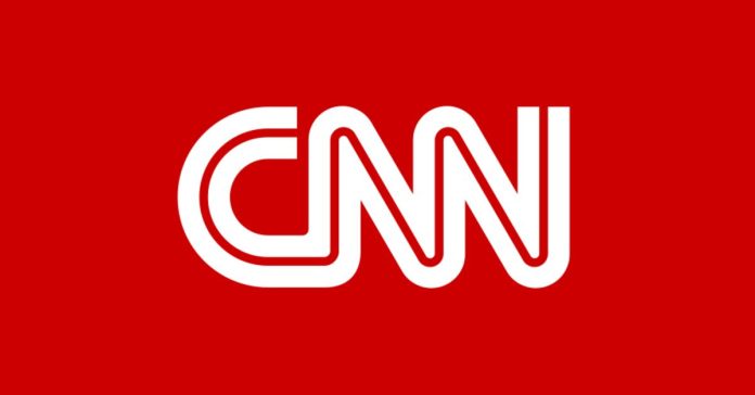 The CNN logo in white against a red background