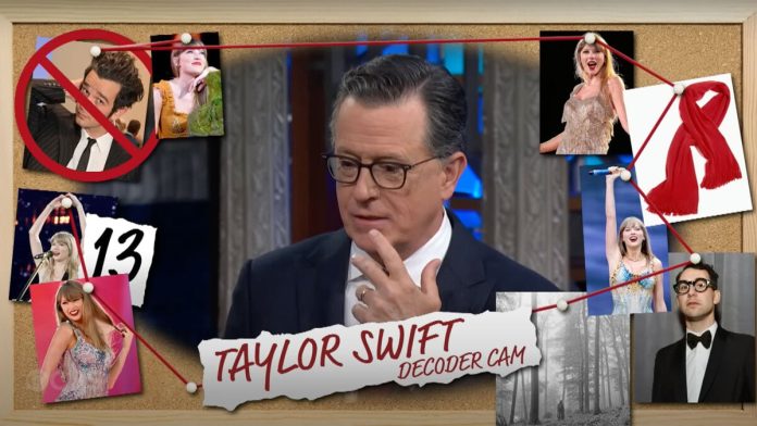 Ο Stephen Colbert ανακαλύπτει ένα κρυμμένο μήνυμα στην υποστήριξη του Harris της Taylor Swift
