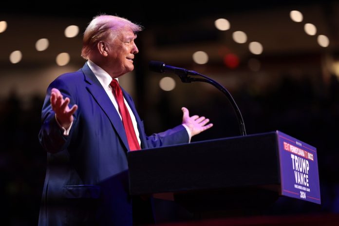 Donald Trump at a campaign rally in Pennsylvania