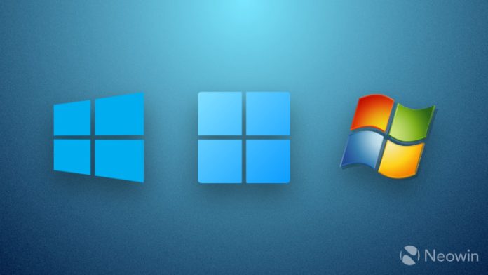 Three Windows logos 11 10 and 7