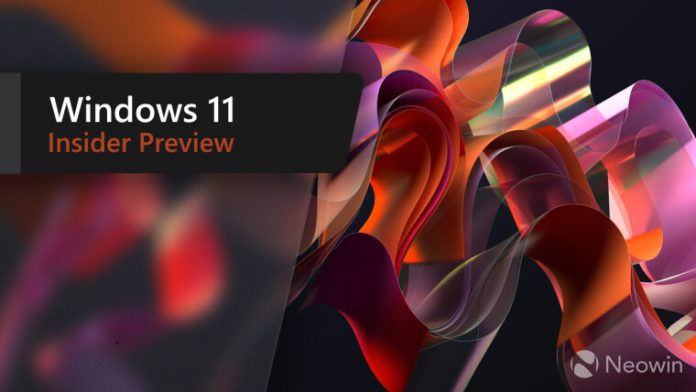 A Windows 11 Insider Preview banner