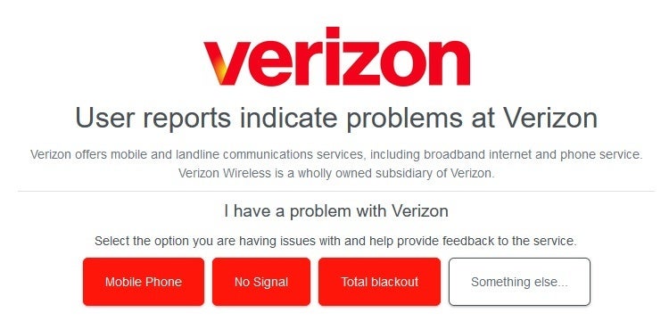 Η Verizon εξακολουθεί να έχει πρόβλημα στις 8 μ.μ. ET σύμφωνα με το DownDetector.