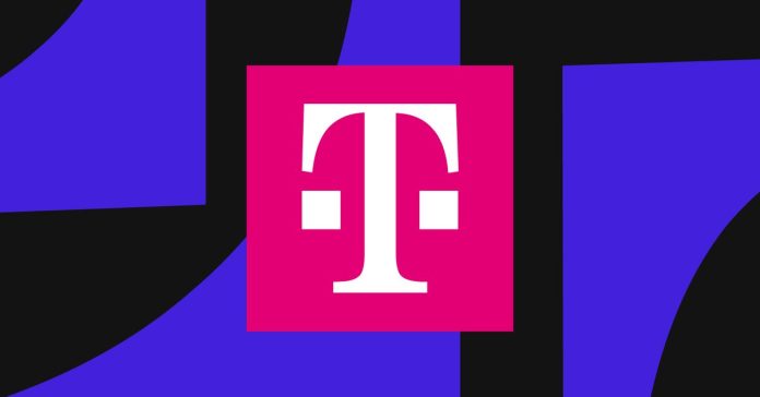 T-Mobile logo with illustrated background.